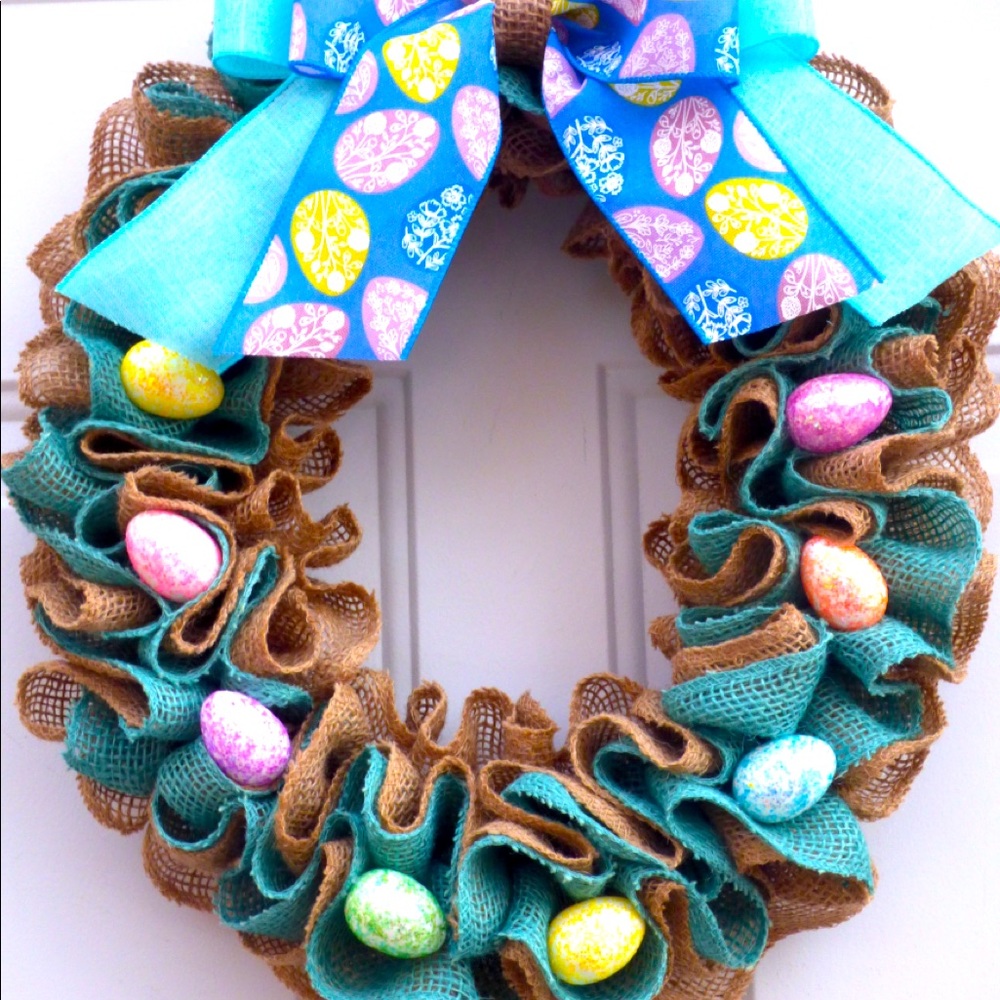 Easter Burlap Wreath.